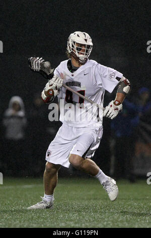 Stevenson-Pincince Field. 6th May, 2016. RI, USA; Brown Bears midfielder Brendan Caputo (41) in action during the NCAA Ivy League Tournament Lacrosse game between Harvard Crimson and Brown Bears at Stevenson-Pincince Field. Harvard defeated Brown 13-12. Anthony Nesmith/Cal Sport Media/Alamy Live News Stock Photo