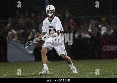 Stevenson-Pincince Field. 6th May, 2016. RI, USA; Brown Bears midfielder Brendan Caputo (41) during the NCAA Ivy League Tournament Lacrosse game between Harvard Crimson and Brown Bears at Stevenson-Pincince Field. Harvard defeated Brown 13-12. Anthony Nesmith/Cal Sport Media/Alamy Live News Stock Photo