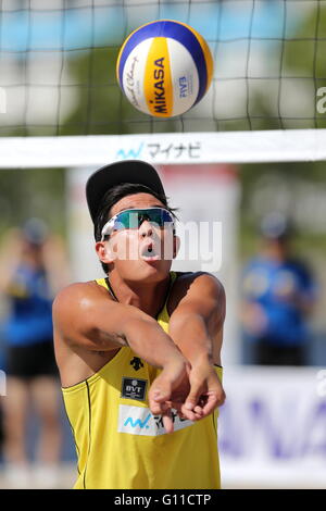 Odaiba Beach, Tokyo, Japan. 4th May, 2016. Kensuke Shoji, MAY 4, 2016 - Beach Volleyball : JBV Tour 2016 Tokyo Open at Odaiba Beach, Tokyo, Japan. © AFLO SPORT/Alamy Live News Stock Photo