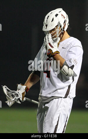 Stevenson-Pincince Field. 6th May, 2016. RI, USA; Brown Bears attackman Dylan Molloy (4) during the NCAA Ivy League Tournament Lacrosse game between Harvard Crimson and Brown Bears at Stevenson-Pincince Field. Harvard defeated Brown 13-12. Anthony Nesmith/Cal Sport Media/Alamy Live News Stock Photo