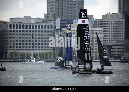 America's Cup Yacht Racing return to New York City Stock Photo