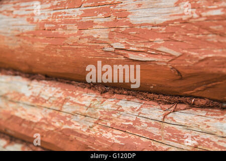 Wooden wall from logs Stock Photo