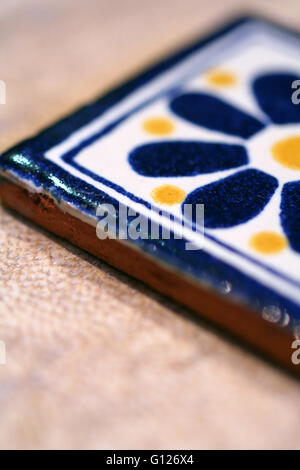 Fairtrade handmade decorative flower tiles Stock Photo