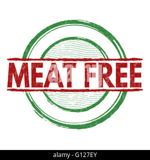 Meat free grunge rubber stamp on white background, vector illustration ...