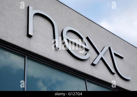 Next Shop, exterior logo, Grantham, Lincolnshire, England, UK Stock Photo