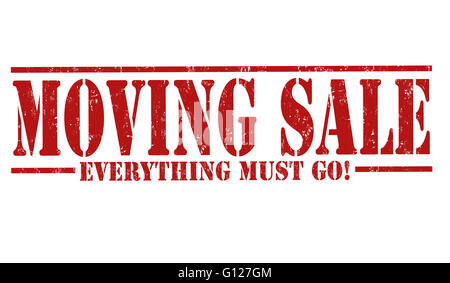 Moving sale grunge rubber stamp on white background, vector illustration Stock Photo