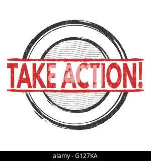 Take action grunge rubber stamp on white background, vector illustration Stock Photo