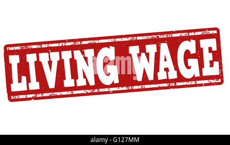 Living wage grunge rubber stamp on white background, vector illustration Stock Photo