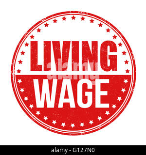 Living wage grunge rubber stamp on white background, vector illustration Stock Photo