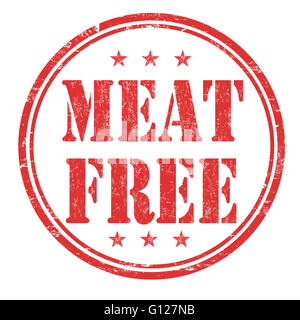 Meat free grunge rubber stamp on white background, vector illustration ...