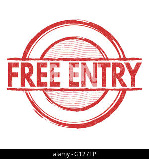 Free entry grunge rubber stamp on white background, vector illustration Stock Photo