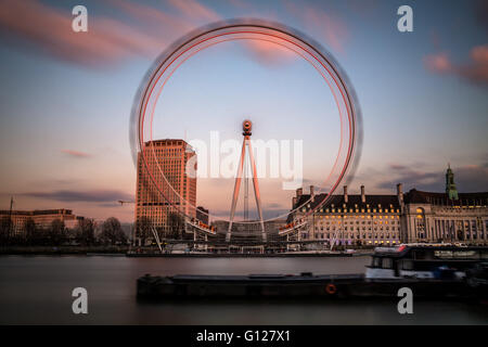 London Eye long exposure Stock Photo