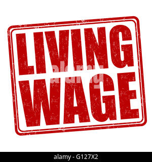 Living wage grunge rubber stamp on white background, vector illustration Stock Photo