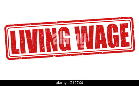 Living wage grunge rubber stamp on white background, vector illustration Stock Photo