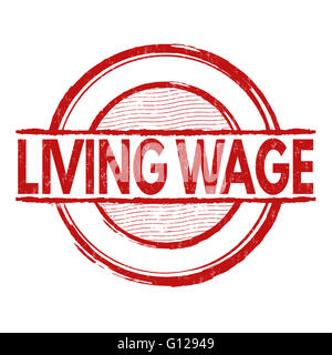 Living wage grunge rubber stamp on white background, vector illustration Stock Photo