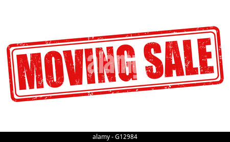 Moving sale grunge rubber stamp on white background, vector illustration Stock Photo