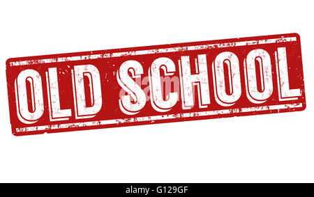 Old school grunge rubber stamp on white background, vector illustration ...