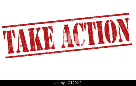 Take action grunge rubber stamp on white background, vector illustration Stock Photo