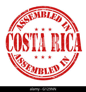 Assembled in Costa Rica grunge rubber stamp on white background, vector illustration Stock Photo