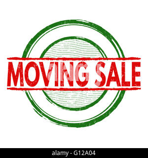 Moving sale grunge rubber stamp on white background, vector illustration Stock Photo