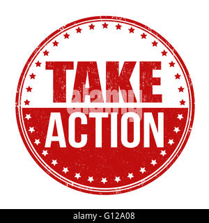 Take action grunge rubber stamp on white background, vector illustration Stock Photo