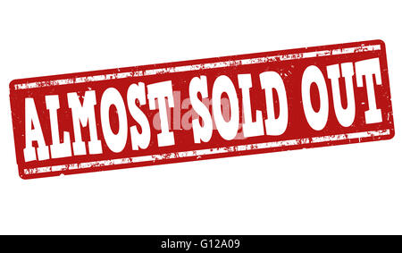 Almost sold out grunge rubber stamp on white background, vector illustration Stock Photo