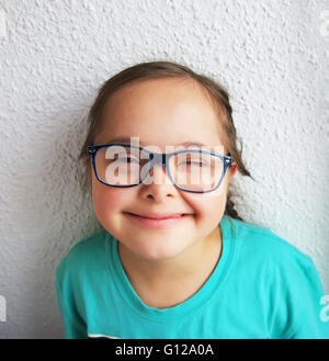 Portrait of beautiful girl with glasses Stock Photo