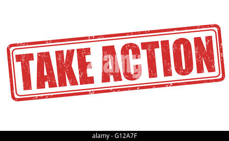 Take action grunge rubber stamp on white background, vector illustration Stock Photo