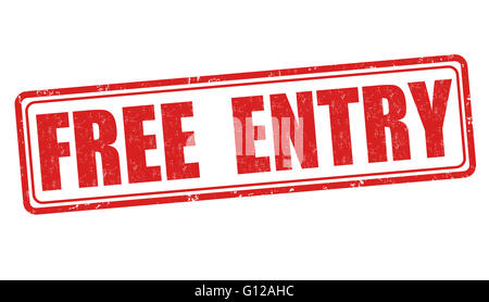 Free entry grunge rubber stamp on white background, vector illustration Stock Photo