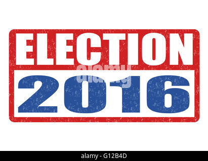 Election 2016 grunge rubber stamp on white background, vector illustration Stock Photo