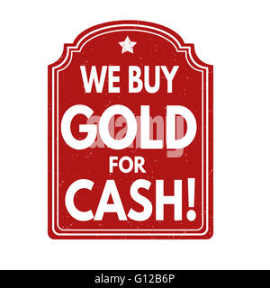 We buy gold for cash grunge rubber stamp on white background, vector illustration Stock Photo