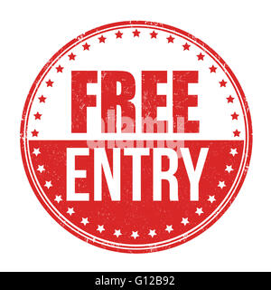 Free entry grunge rubber stamp on white background, vector illustration Stock Photo