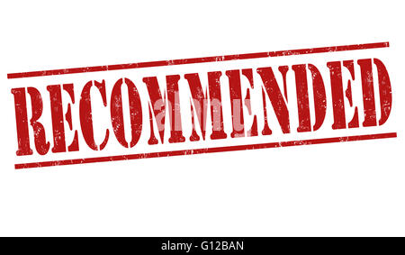 Recommended grunge rubber stamp on white background, vector Stock Photo