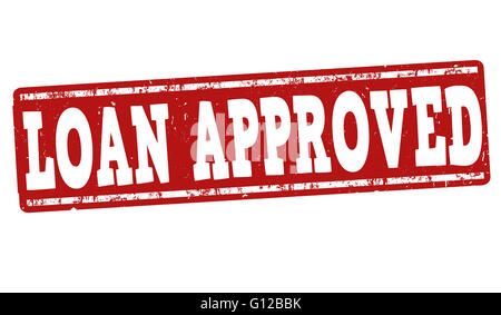 Loan approved grunge rubber stamp on white background, illustration Stock Photo