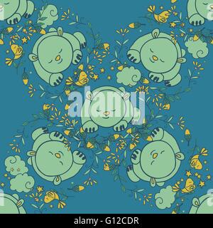 Activities for young men and women in the forest at night while camping. Sleeping bear on the grass, mom and baby bunny rabbit i Stock Vector