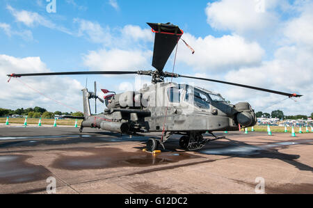 US ARMY AH-64D APACHE at the Royal International Air Tattoo, RAF Fairford, Gloucestershire Stock Photo