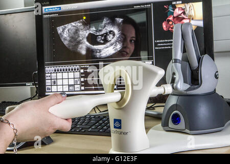 Radiography students using ultrasound and x-rays Stock Photo