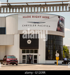 Windsor, Ontario Canada - Fiat Chrysler Automobiles' Windsor Assembly Plant, where FCA is launching the 2017 Chrysler Pacifica. Stock Photo