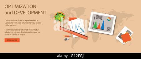 Flat design modern vector illustration concept of business optimization and development - eps10 Stock Vector