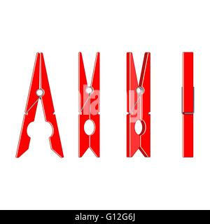 Big red clothespin. Vector EPS10 Stock Vector
