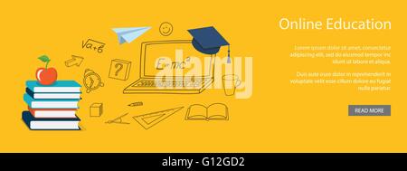 Flat design  for online education Stock Vector