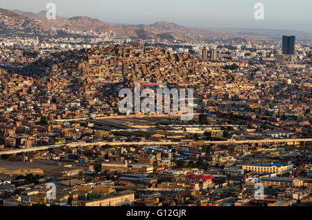 Aerial view of El Agustino district in Lima city. Peru. Stock Photo