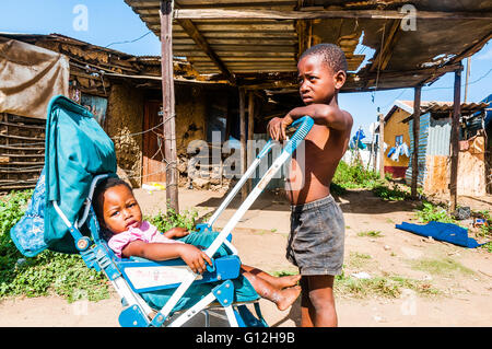 Bhambayi settlement in the Inanda township to the north of Durban Stock Photo