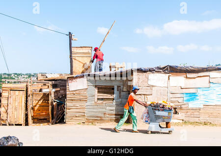 Bhambayi settlement in the Inanda township to the north of Durban Stock Photo