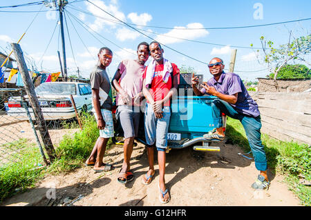 Bhambayi settlement in the Inanda township to the north of Durban Stock Photo