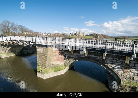 Rhuddlan Castle in Denbighshire built by Edward 1st 1277-1282 on the banks of the river Clwyd Stock Photo
