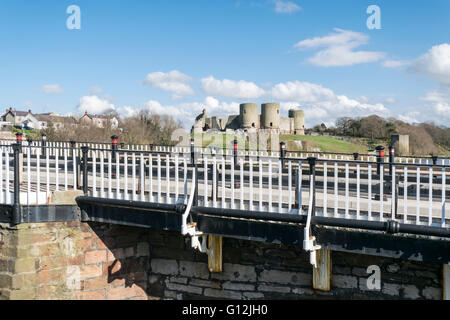 Rhuddlan Castle in Denbighshire built by Edward 1st 1277-1282 on the banks of the river Clwyd Stock Photo