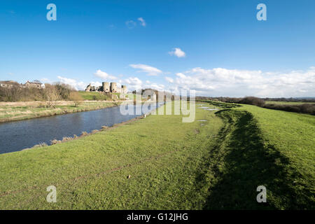 Rhuddlan Castle in Denbighshire built by Edward 1st 1277-1282 on the banks of the river Clwyd Stock Photo