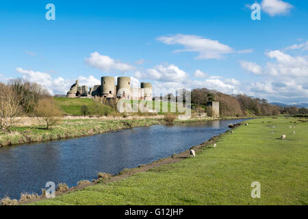 Rhuddlan Castle in Denbighshire built by Edward 1st 1277-1282 on the banks of the river Clwyd Stock Photo