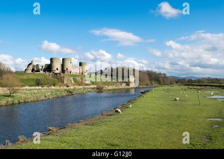 Rhuddlan Castle in Denbighshire built by Edward 1st 1277-1282 on the banks of the river Clwyd Stock Photo